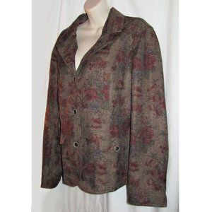 COLDWATER CREEK Linen-Look Floral Jacket - Woman's Size L - New without Tags